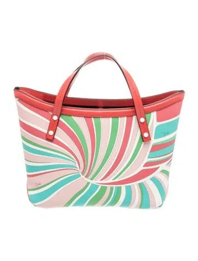 Pre-owned Pucci Leather Top Handle Bag In Pink