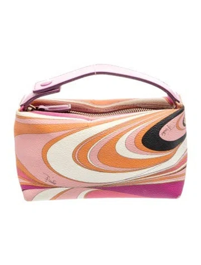 Pre-owned Pucci Leather Top Handle Bag In Pink