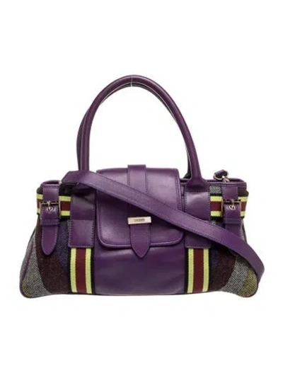 Pre-owned Pucci Leather Top Handle Bag In Purple