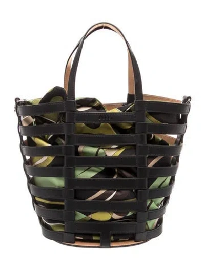 Pre-owned Pucci Leather Tote In Black
