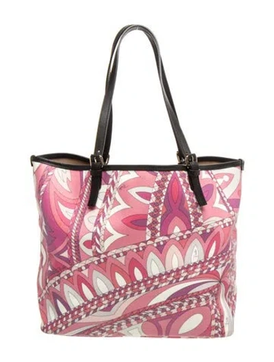 Pre-owned Pucci Leather Tote In Pink