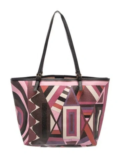 Pre-owned Pucci Leather Tote In Purple