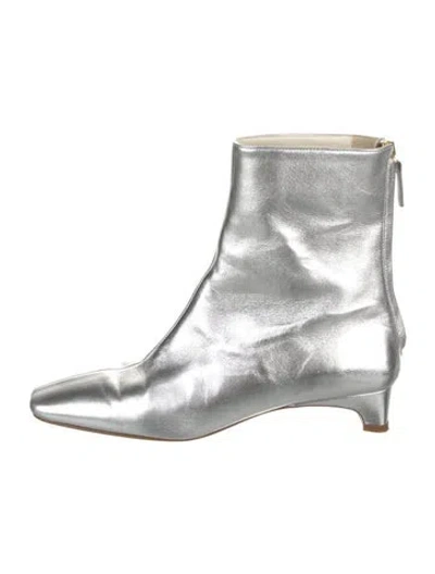 Pre-owned Pucci Leather Wedge Sneakers In Silver