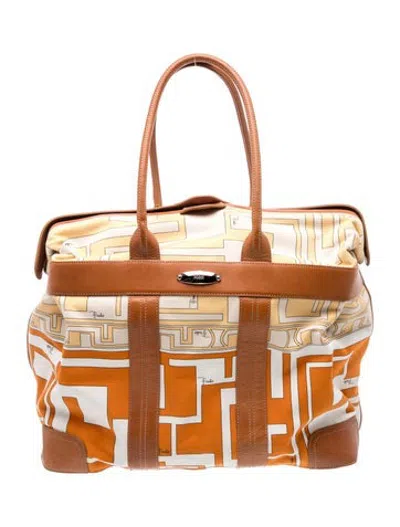 Pre-owned Pucci Leather Weekender Bag In Brown