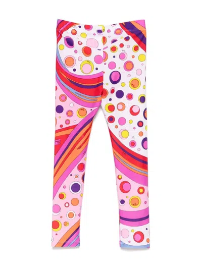 Pucci Kids' Leggings Con Stampa In Orange