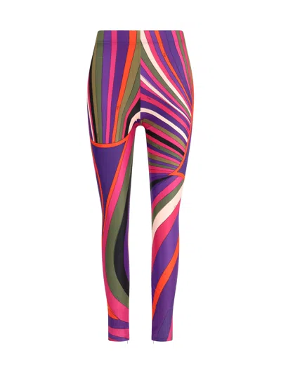 Pucci Leggings With Marmo Print In Pink