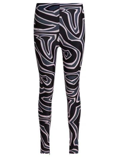 Pucci Leggings With Print Trousers Black In Multi