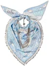 Pucci Leocorno And Pesci-print Scarf In Blue