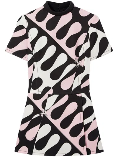 Pucci Leocorno-print Mini Dress In Black