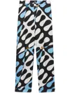 Pucci Leocorno-print Silk Trousers In Black