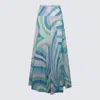 PUCCI LIGHT BLUE AND MULTICOLOR COTTON SKIRT