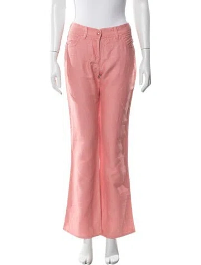 Pre-owned Pucci Linen Flared Pants In Pink