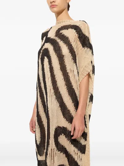 Pucci Linen Kaftan In Brown