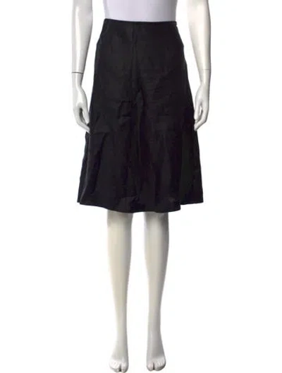 Pre-owned Pucci Linen Midi Length Skirt In Black