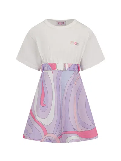 Pucci Little Girl's & Girl's Belted Dress In White