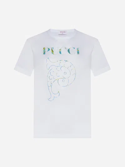 PUCCI LOGO COTTON T-SHIRT