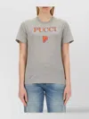 Pucci Grey Logo T-shirt With Classic Crew Neckline