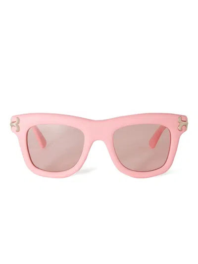 Pucci Logo-detail Square Sunglasses In Pink