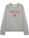 Pucci Logo-embroidered Cotton Sweatshirt In Grey