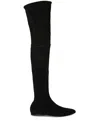 Pucci Logo-embroidered Thigh-high Boots In Black