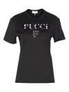 Pucci Crewneck Short Sleeve T-shirt With Regular Fit In Black