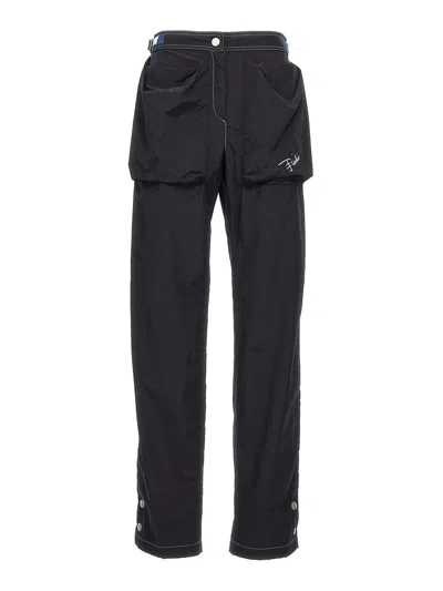 Pucci Logo Nylon Pants In Black