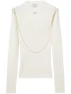 Pucci Logo-plaque Chain-link Ribbed Top In White