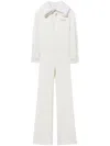 Pucci Embellished Knit-trimmed Stretch-crepe Jumpsuit In White