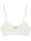 Pucci Logo-plaque Ribbed Crop Top In White