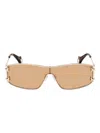 Pucci Logo-plaque Sunglasses In Gold