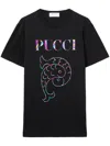 Pucci Logo Print Crewneck T-shirt In Black