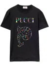 Pucci Black Cotton Short Sleeves T-shirt In Black