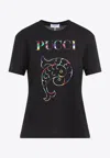 Pucci Black Cotton Short Sleeves T-shirt In Black