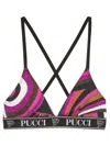 Pucci Logo-print Triangle Bra (pack Of Three) In Pink