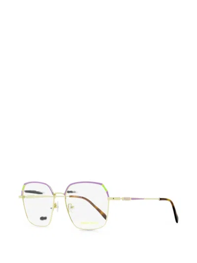 Pucci Logo-motif Geometric-frame Glasses In Multi