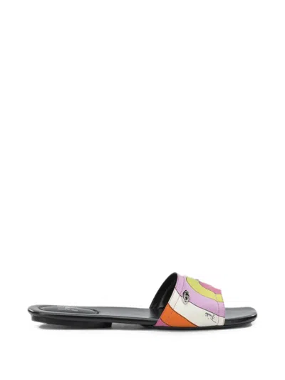 Pucci Logo-plaque Sandals In Multi