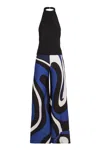 Pucci Printed Cady Halterneck Jumpsuit In Black