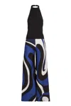 Pucci Printed Cady Halterneck Jumpsuit In Black