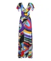 Pucci Orchidee And Iride Print Maxi Dress In Multicolor