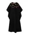 Pucci Crepe Sequin-embellished Maxi Kaftan Dress In Black