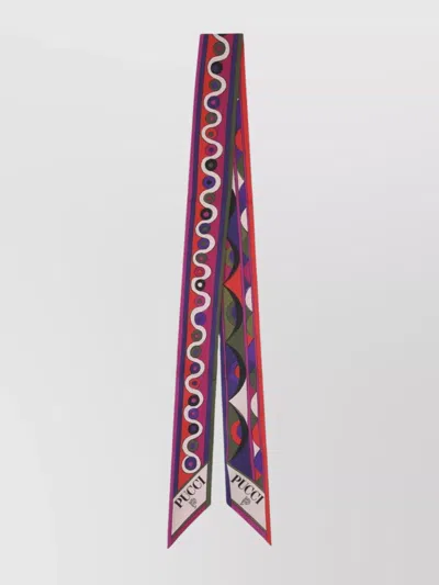 Pucci Long Scarf Pointed Ends In Red