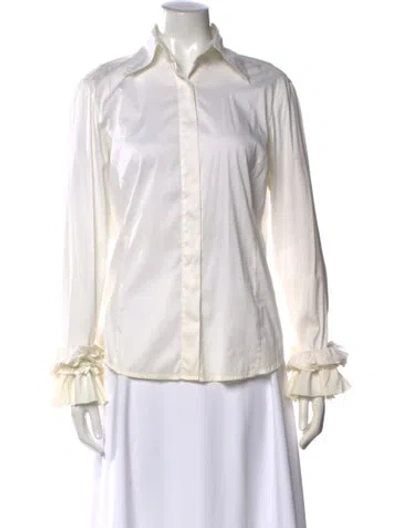 Pre-owned Pucci Long Sleeve Button-up Top In Neutral