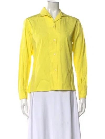 Pre-owned Pucci Long Sleeve Button-up Top In Yellow