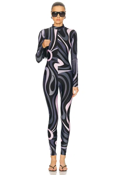 Pucci Long Sleeve Jumpsuit In Black