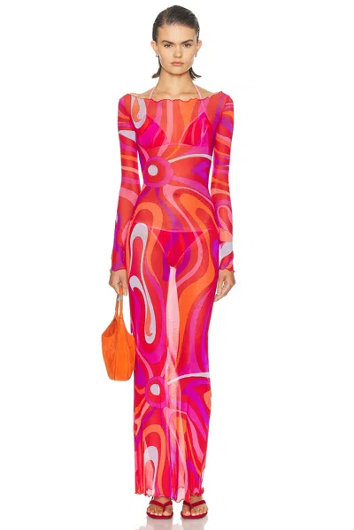 Pucci Long Sleeve Maxi Dress
