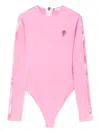 Pucci Long-sleeve Panelled Swimsuit In Multi
