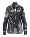 Pucci Abstract Pattern Long Sleeve Silk Shirt In Black