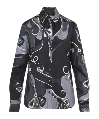 PUCCI ABSTRACT-PRINT SILK SHIRT