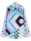 Pucci Vivara-print Silk Shirt In Blue
