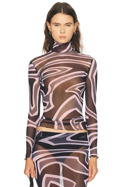 Pucci Long Sleeve Top In Brown
